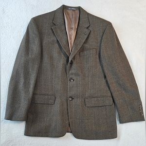 Oscar De La Renta mens 40 brown crosshatched sports jacket